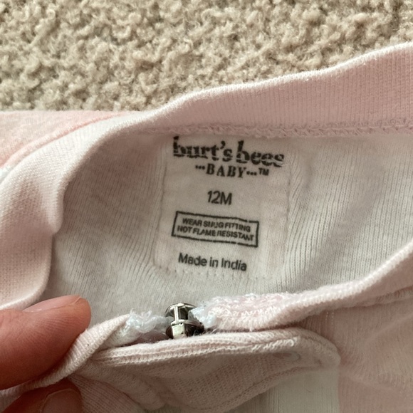 Lot of 3 Burt’s Bees Baby Footed Zipper Sleepers - Picture 5 of 6